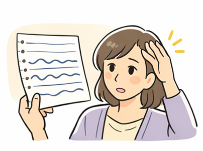 アイフレイルの具体例5:真っ直ぐの線が波打って見えることがある